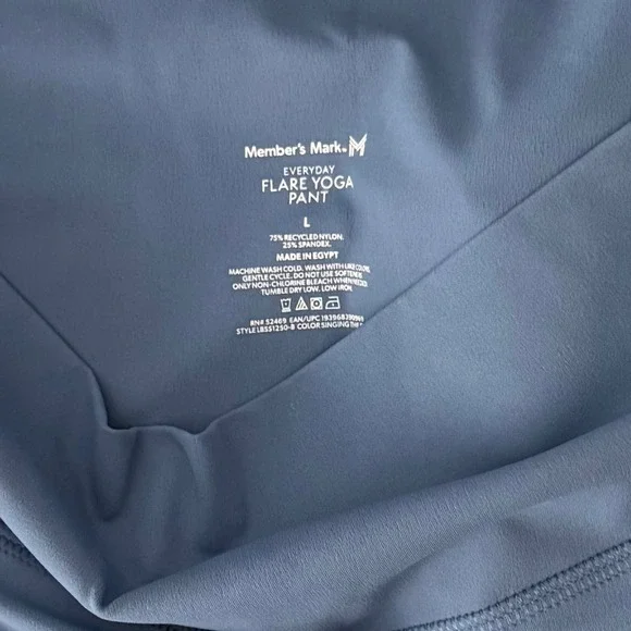 New Member's Mark Flare Yoga Pant Women Large Blue High Rise Crossover Pockets - Picture 7 of 16